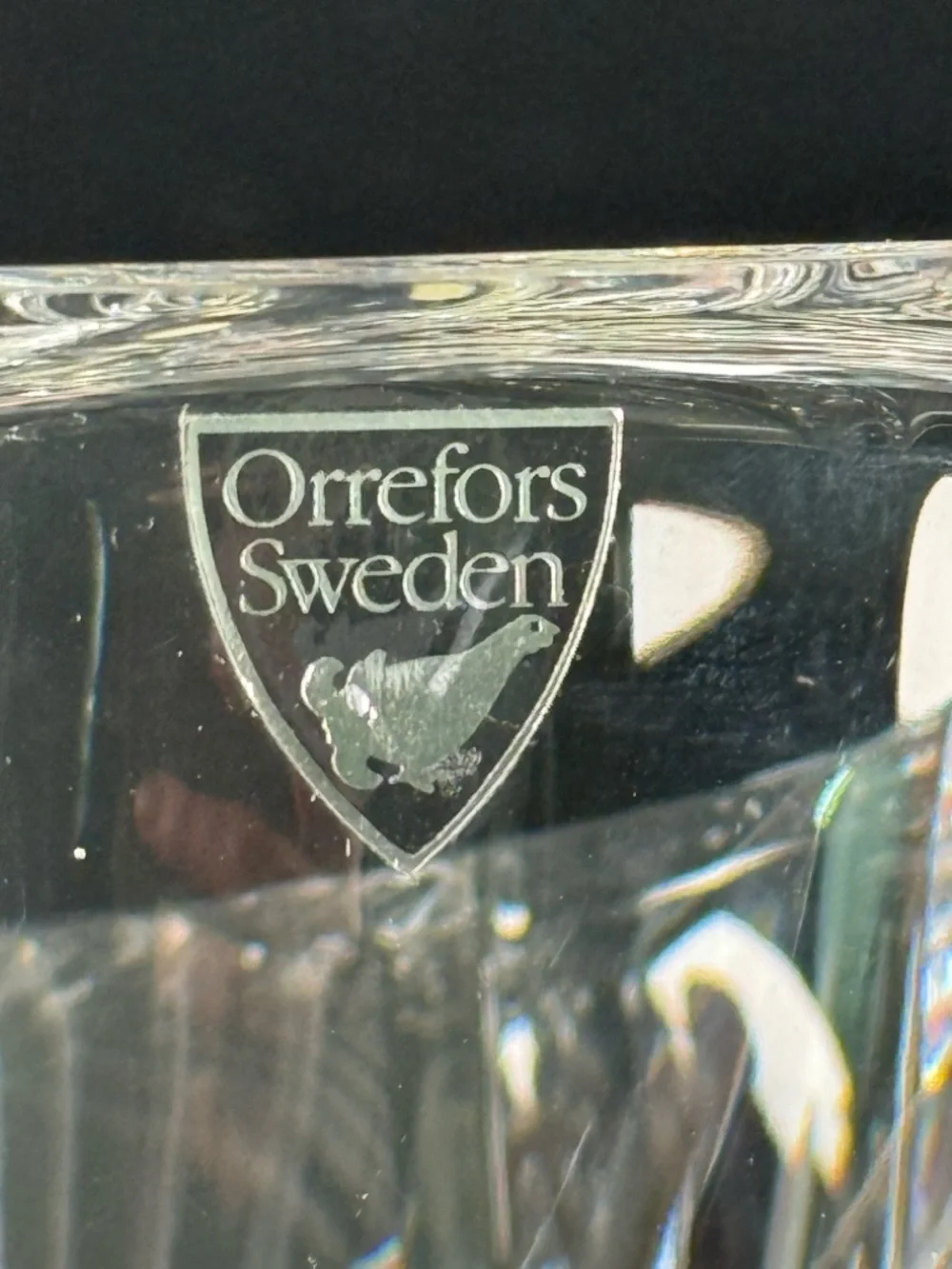Vintage Orrefors Sweden  Crystal Swirl Bowl Dish